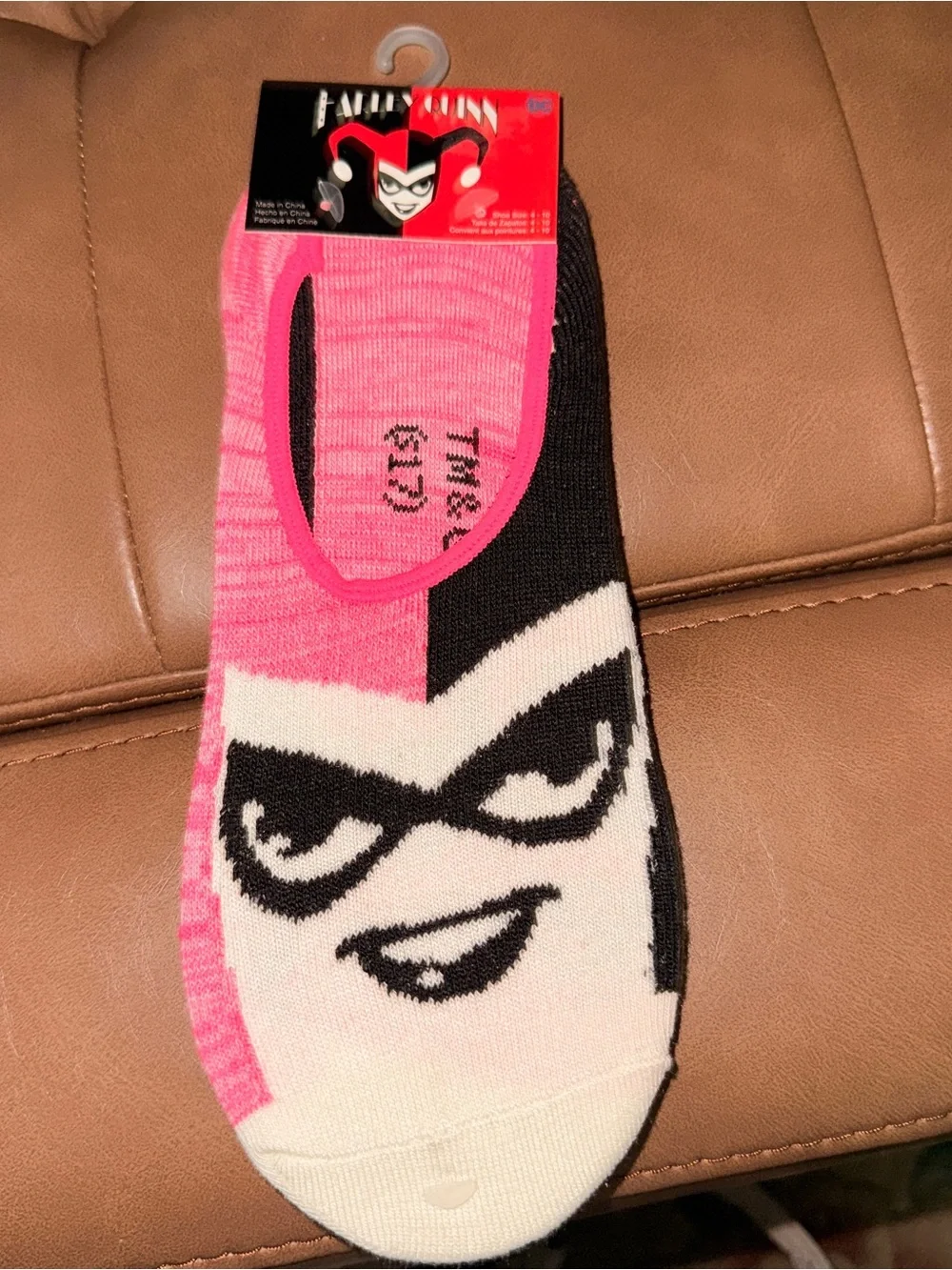 Daddy’s little monster Harley Quinn Pink Black White No-Show Socks